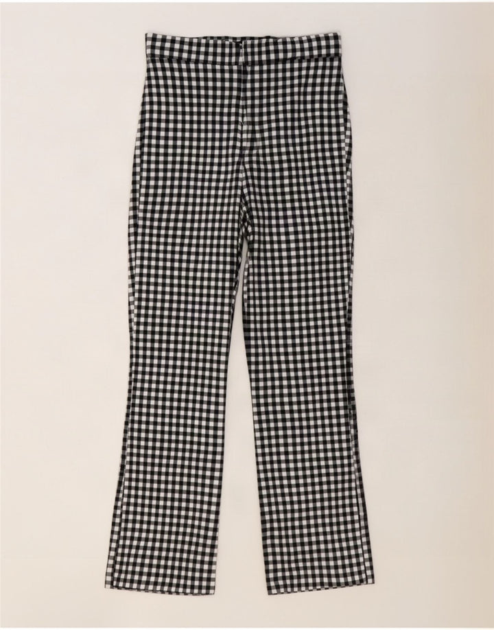Pantaloni casual pentru femei Bootcut Zara Mari L30 L27 Negru Gingham
