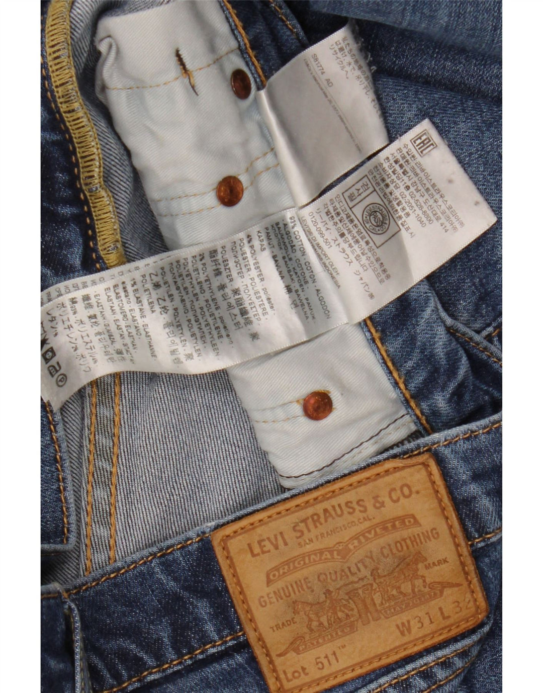 Blugi pentru bărbați Levi's 511 Slim W31 L32 Bumbac albastru