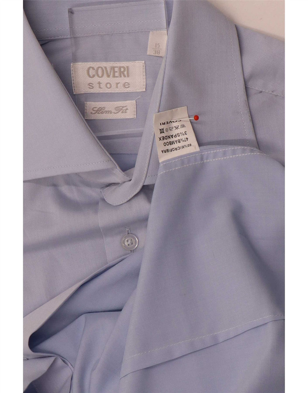 Cămașă pentru bărbați Coveri Slim Fit Mărimea 38 15 Medium Blue Microfibre