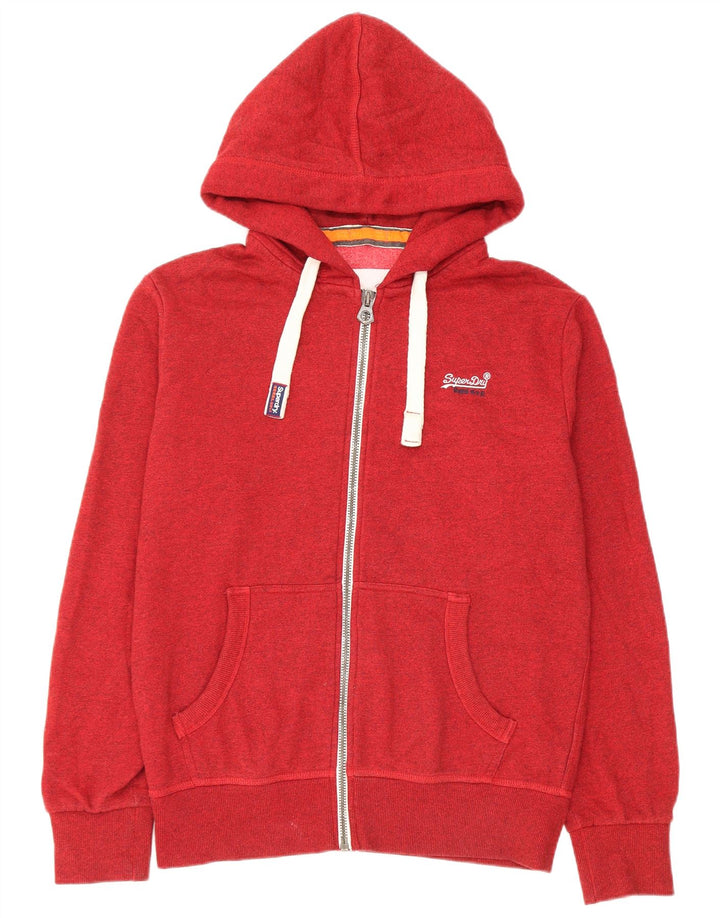 Pulover Superdry pentru bărbați, cu fermoar, bumbac roșu mare