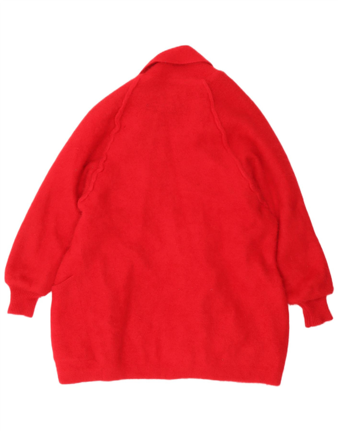 MADELEINE Womens Longline Open Cardigan Sweater UK 16 Large Red