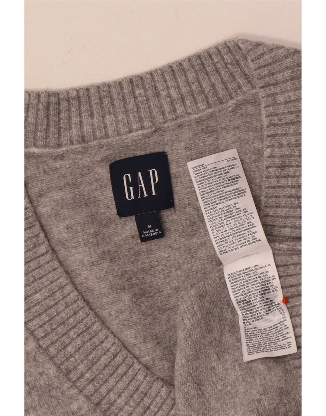Gap Mens Vest Tank Top Poliester Gri mediu