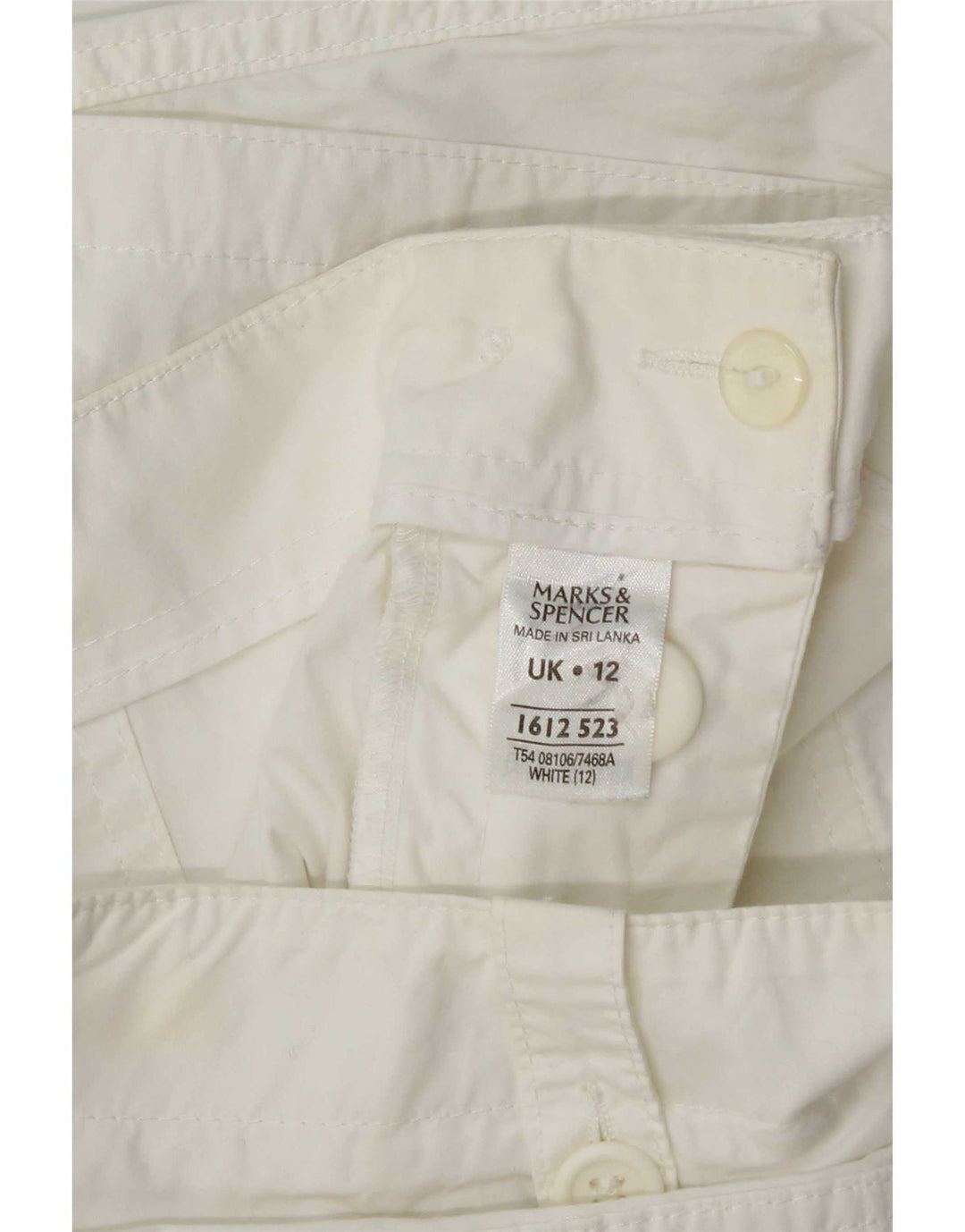 Pantaloni scurti cargo pentru femei Marks & Spencer UK 12 Medium W32 Bumbac alb