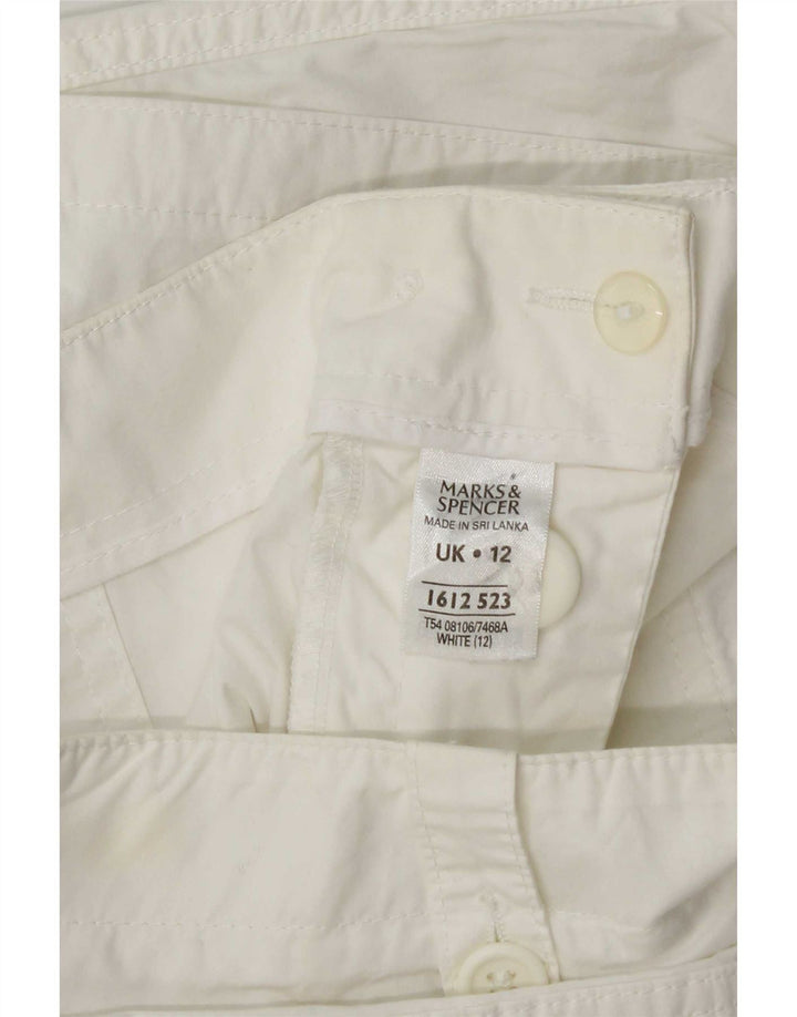 Pantaloni scurti cargo pentru femei Marks & Spencer UK 12 Medium W32 Bumbac alb