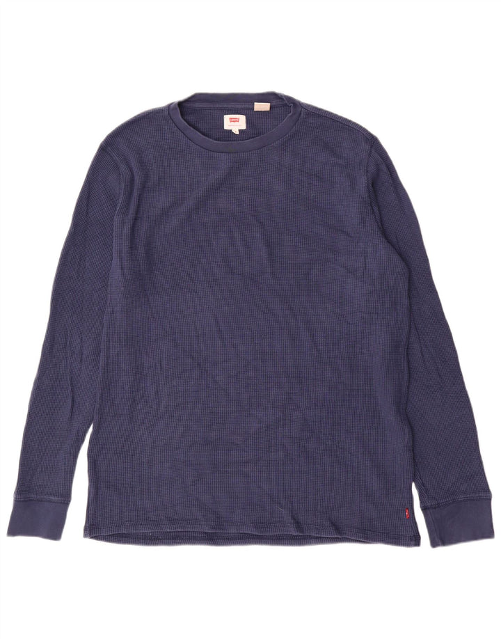 Bluză pentru bărbați Levi's cu mânecă lungă, mediu, bleumarin, bumbac
