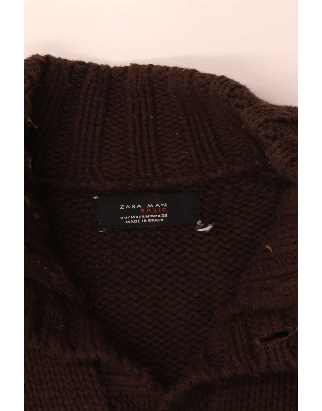 Pulover cardigan pentru bărbați Zara, maro mediu