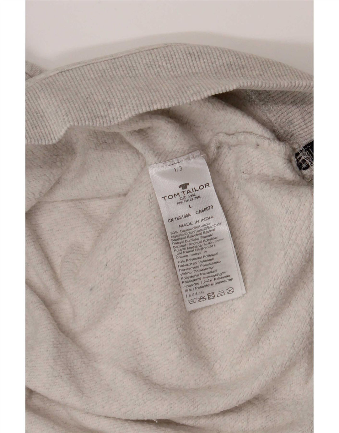 Pulover cu capota cu grafic Tom Tailor pentru bărbați, mare, gri, bumbac