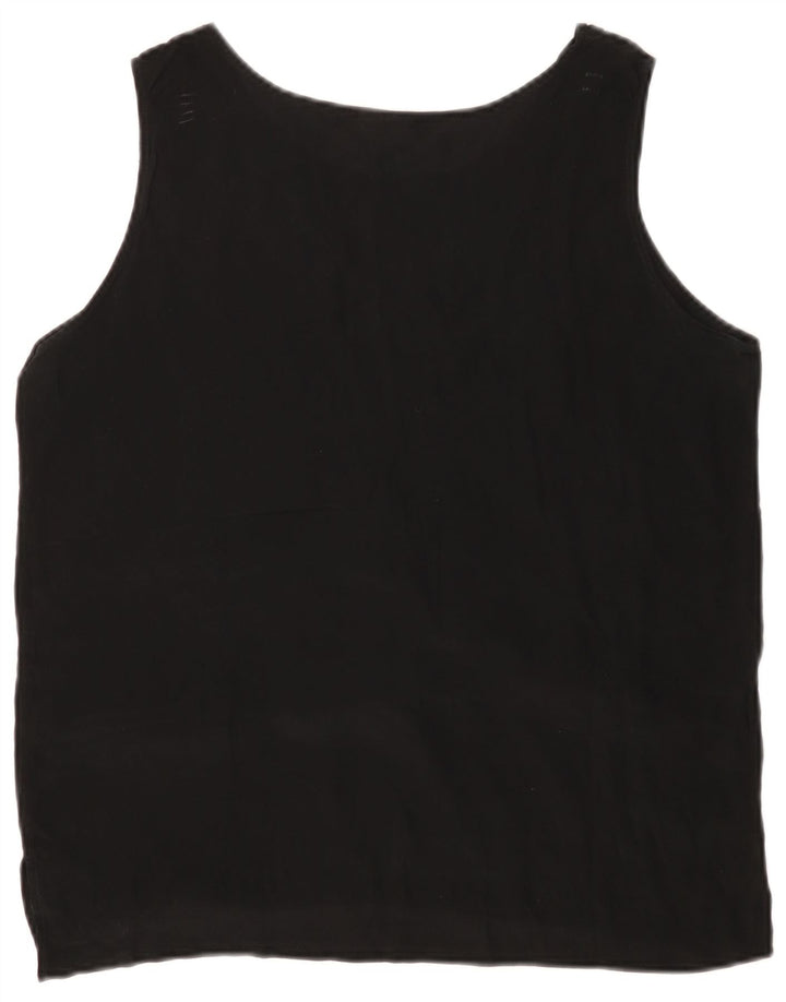 Bluză fără mâneci pentru femei VINTAGE UK 14 Mătase medie neagră