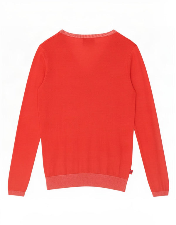Pulover cardigan Kappa pentru femei UK 12, viscoză roșie medie