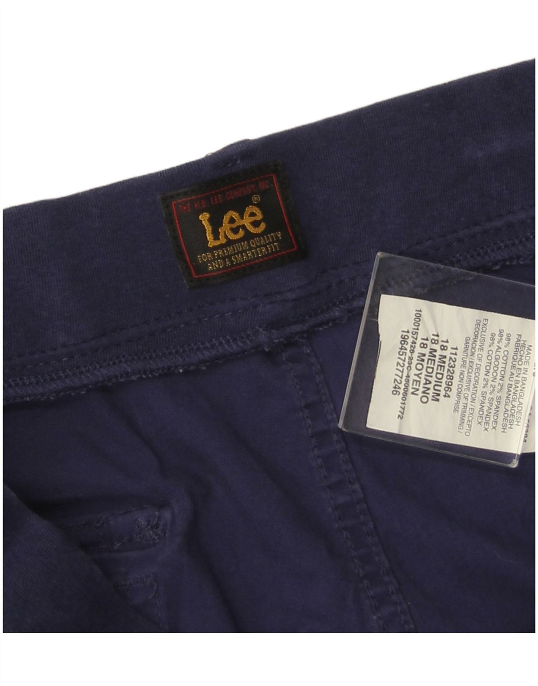 Pantaloni capri cargo cu talie înaltă LEE pentru femei US 18 2XL W36 L21 bleumarin