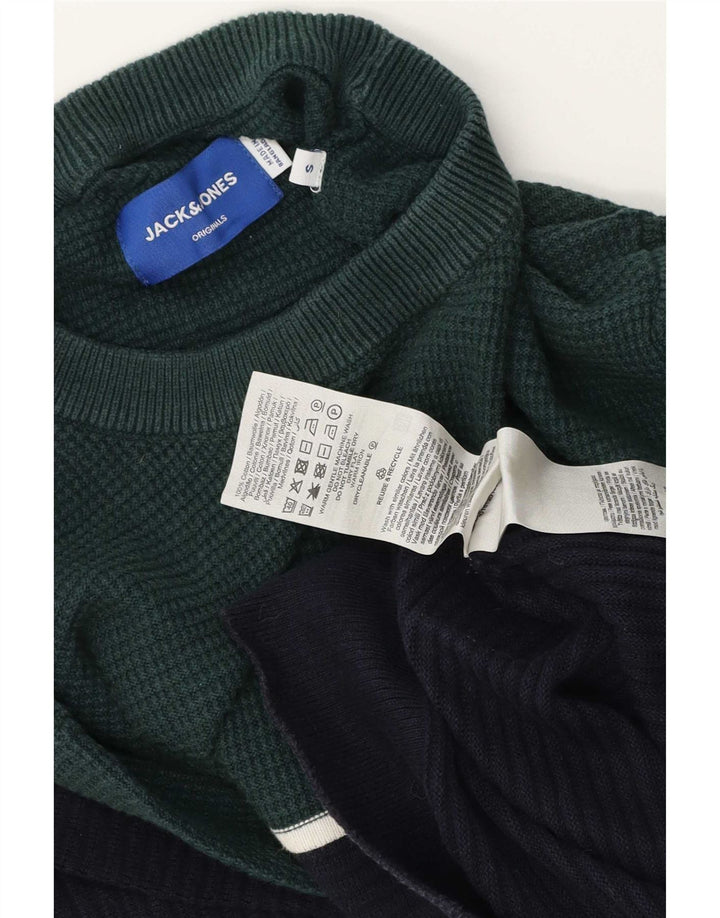 Pulover Jack & Jones pentru bărbați cu decolteu rotund, mic, albastru bleumarin