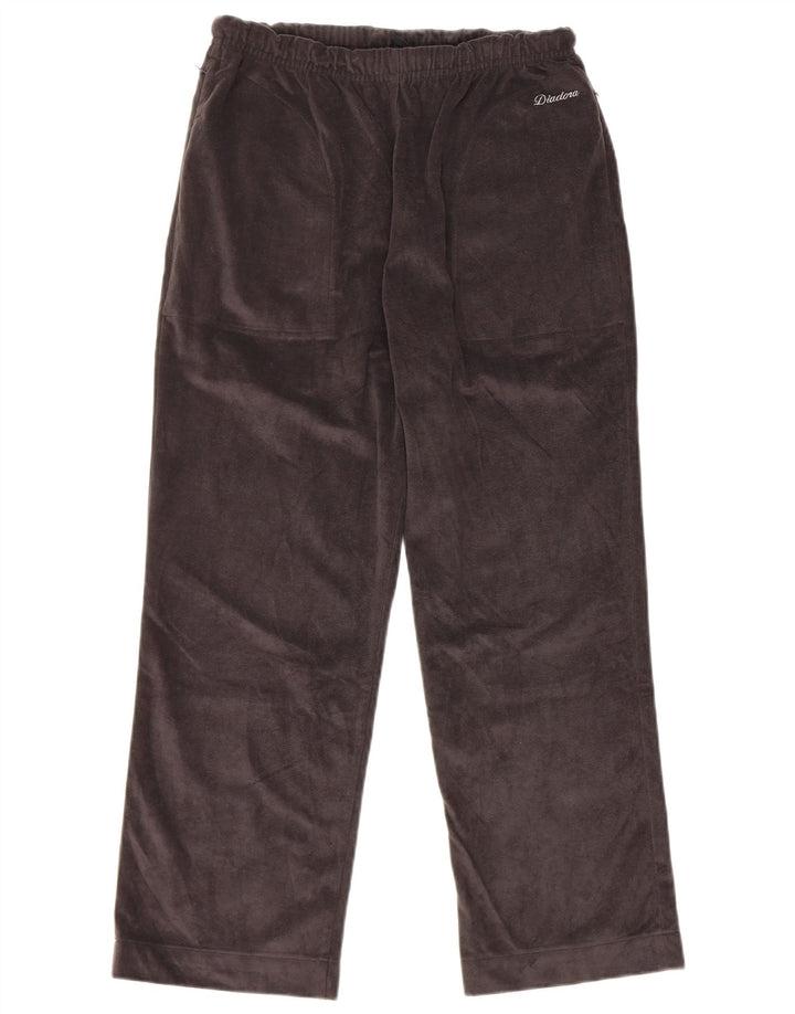 Pantaloni de trening Diadora pentru femei din velur UK 10 Small Gri Poliester
