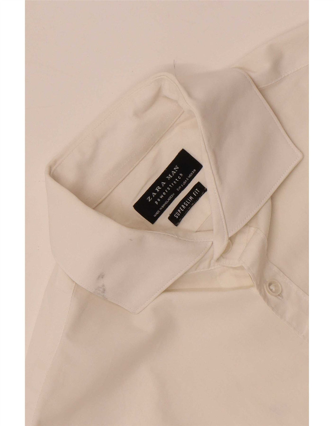 Cămașă Zara bărbați Super Slim Fit Mic Alb