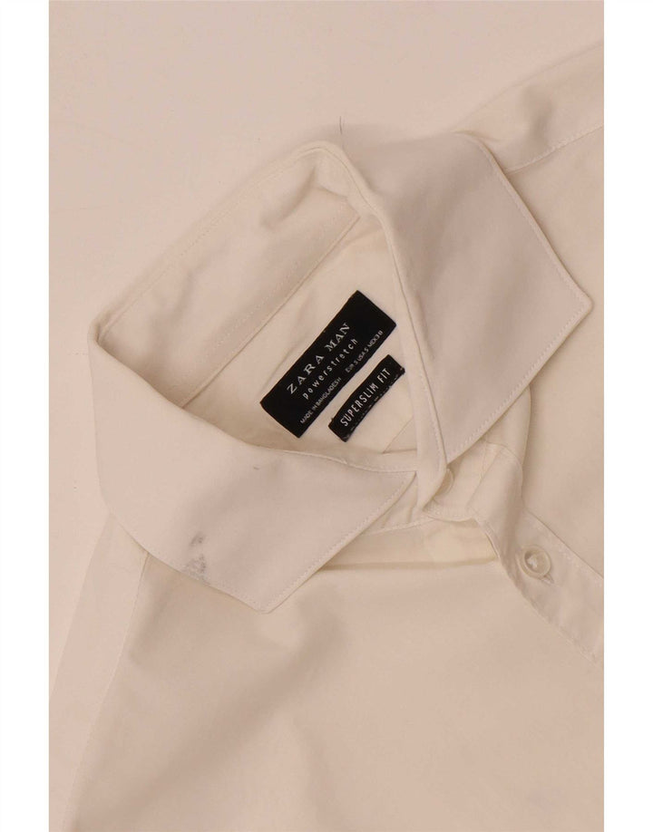 Cămașă Zara bărbați Super Slim Fit Mic Alb