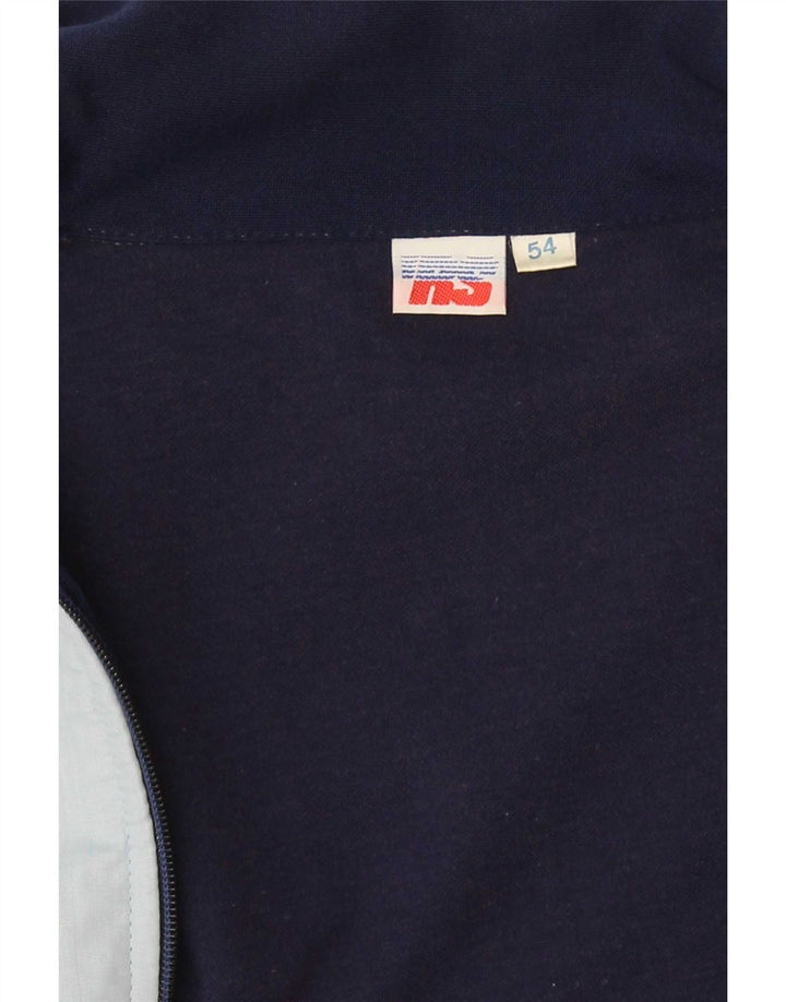 Jachetă de trening vintage pentru bărbați IT 54 XL, albastru bleumarin, color block