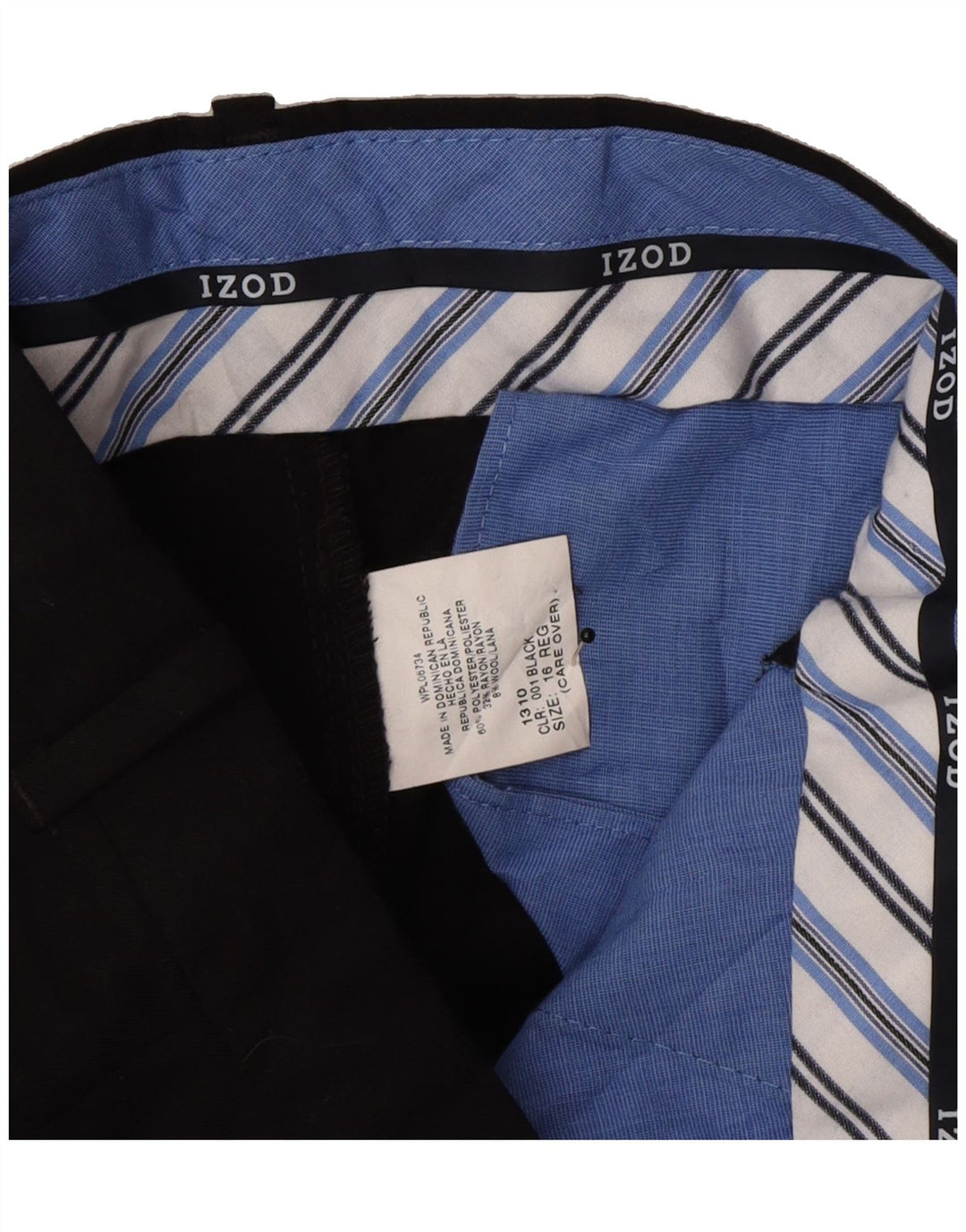 IZOD Boys Straight Suit Trousers 15-16 Years W29 L29 Black Polyester Vintage Izod and Second-Hand Izod from Messina Hembry 