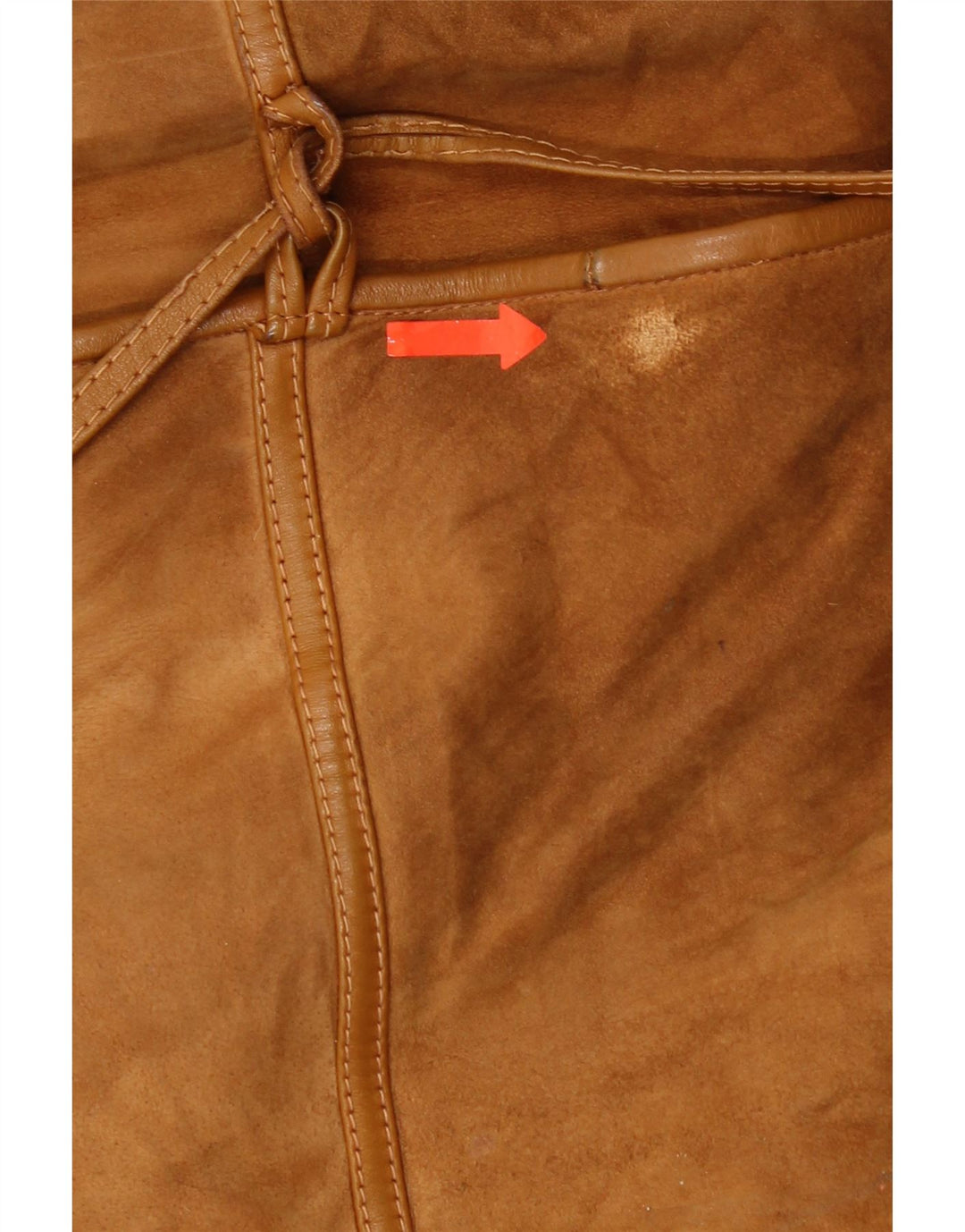Jachetă vintage oversize din shearling pentru femei IT 46 din piele maro mare