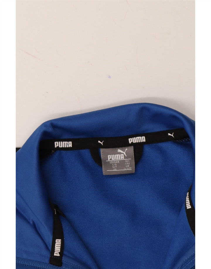 PUMA Boys Graphic Tracksuit Top Jacket 11-12 Years Blue Colourblock Vintage Puma and Second-Hand Puma from Messina Hembry 