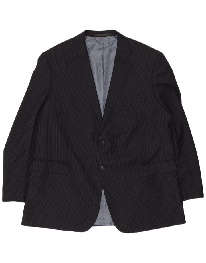 Jachetă pentru bărbați Marks & Spencer cu paragate UK 48 2XL bleumarin cu dungi