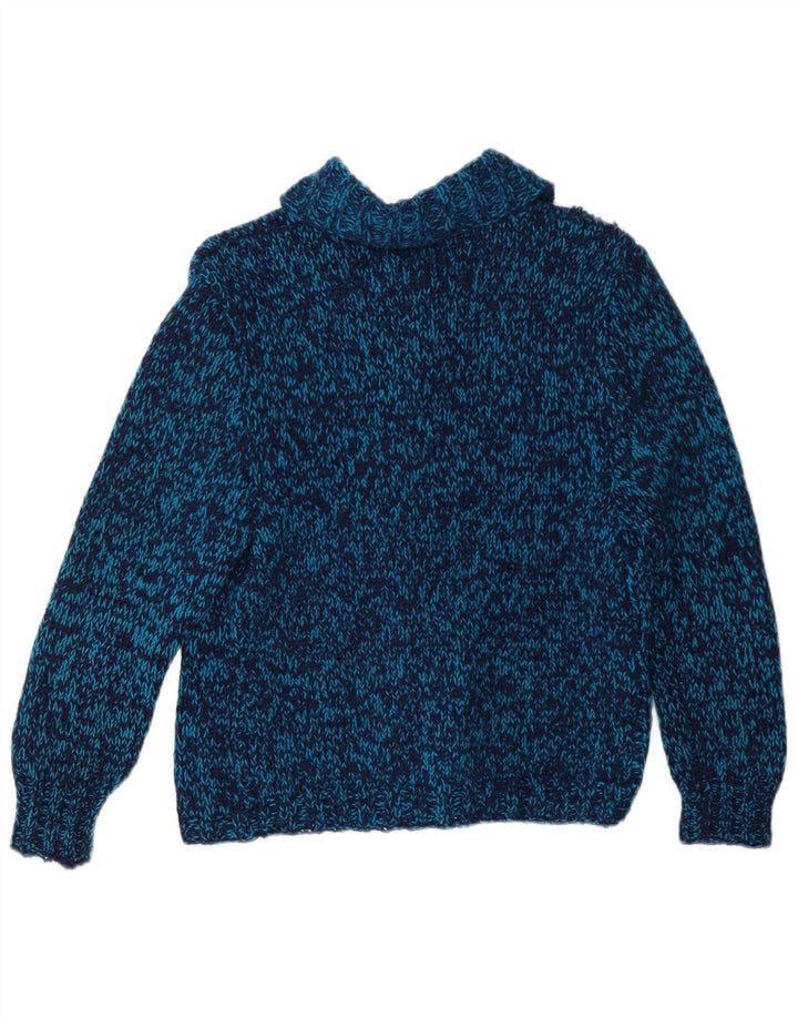 Pulover Cardigan Vintage pentru femei UK 12 Medium Blue Peteted