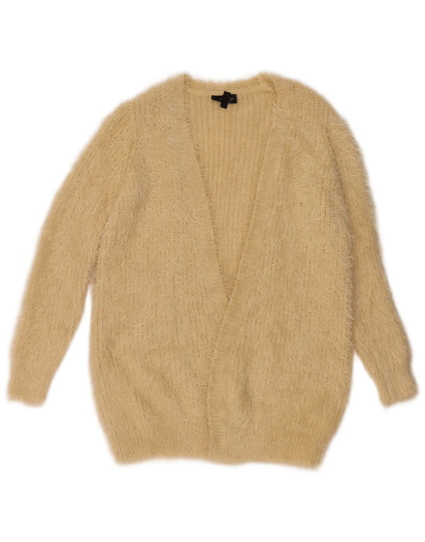 Pulover cardigan deschis Topshop pentru femei UK 8 mic, bej, nailon