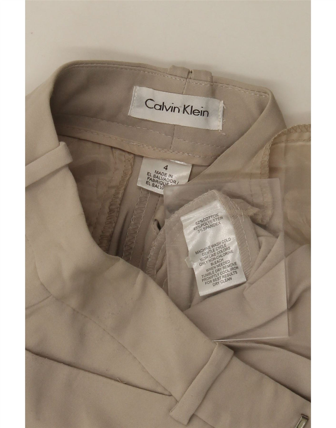 Pantaloni casual drepti pentru femei CALVIN KLEIN US 4 Small W30 L28 Bej
