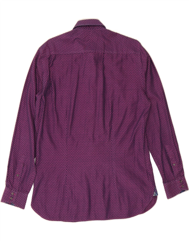 TED BAKER Mens Shirt Size 16 Large Purple Spotted Cotton Vintage Ted Baker and Second-Hand Ted Baker from Messina Hembry 