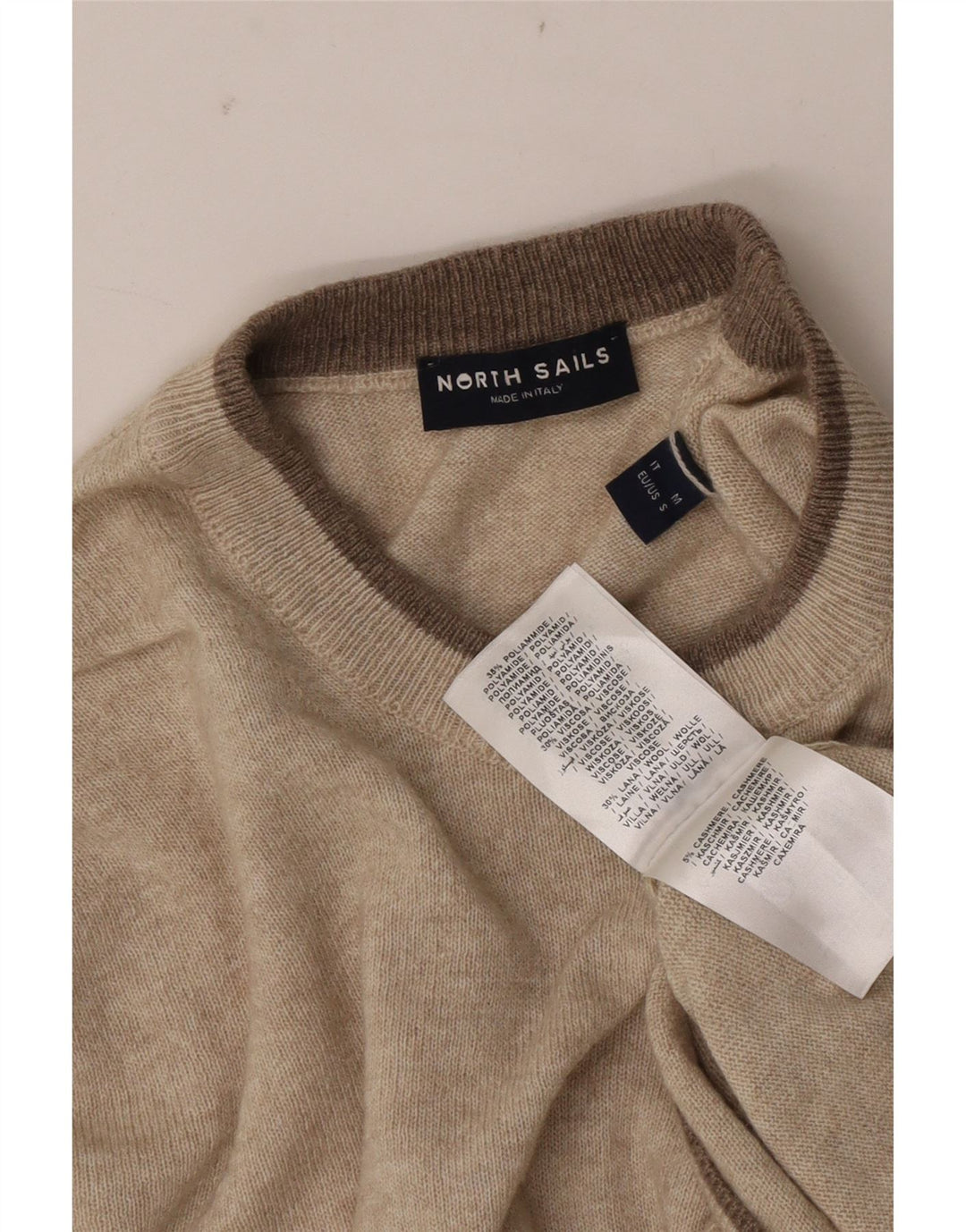 Pulover pentru bărbați North Sails cu gât crew, poliamidă, bej mediu