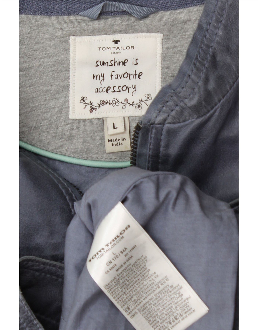 TOM TAILOR Womens Leather Jacket UK 14 Large Blue Leather Vintage Tom Tailor and Second-Hand Tom Tailor from Messina Hembry 