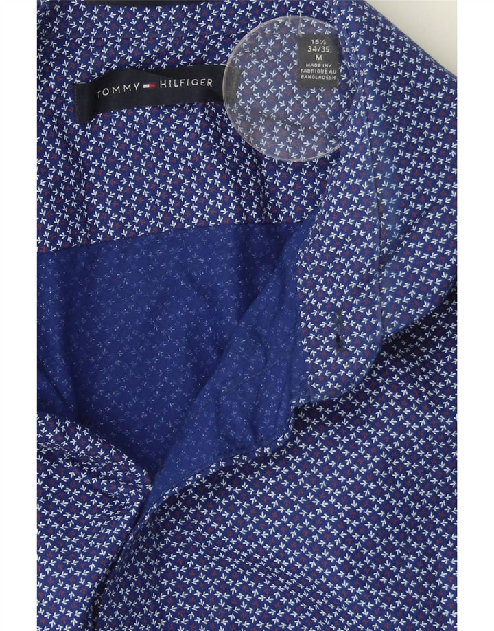 TOMMY HILFIGER Mens Shirt Size 15 1/2 Medium Navy Blue Spotted Cotton Vintage Tommy Hilfiger and Second-Hand Tommy Hilfiger from Messina Hembry 