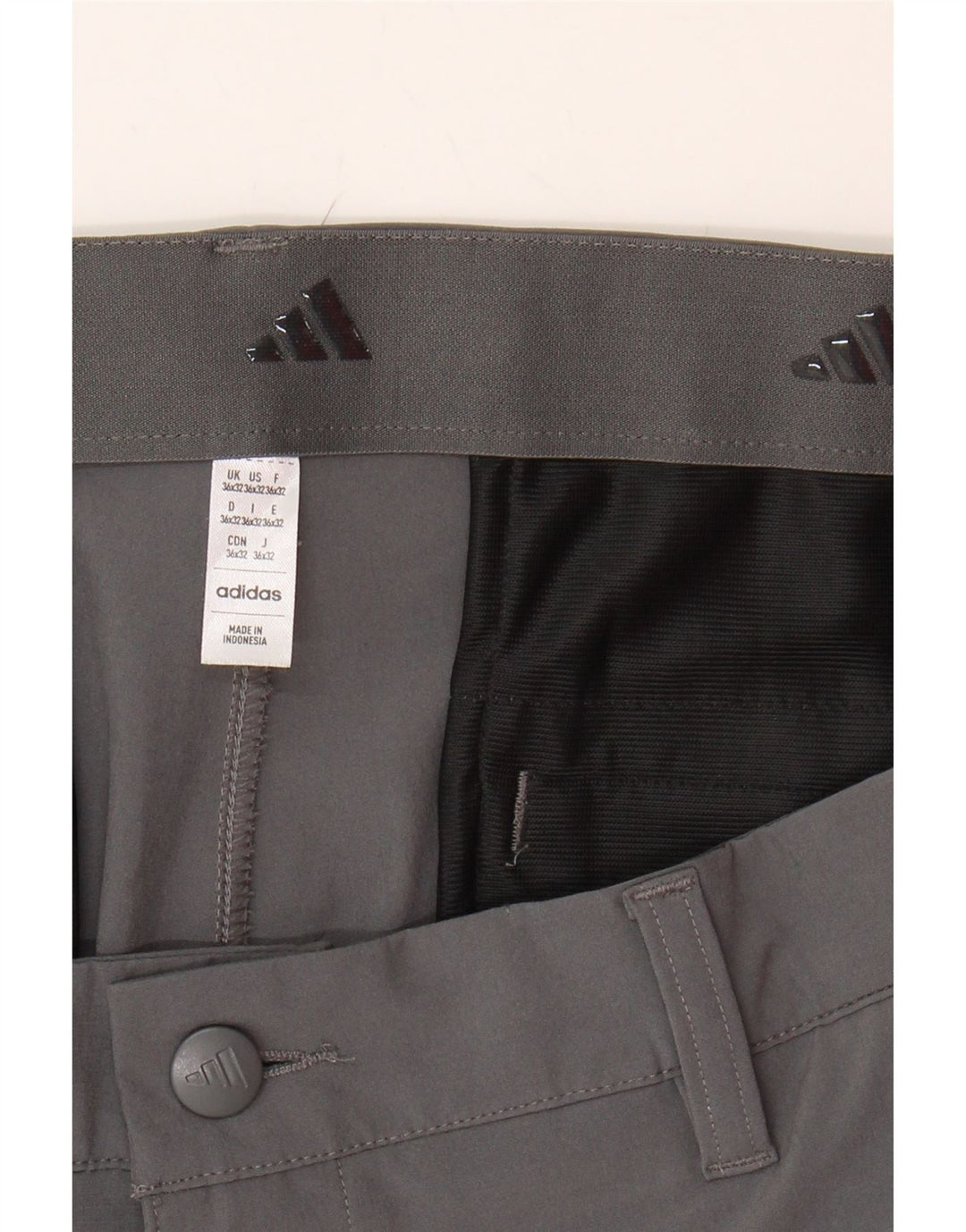 ADIDAS Mens Slim Chino Trousers W36 L32 Grey Polyester Vintage Adidas and Second-Hand Adidas from Messina Hembry 