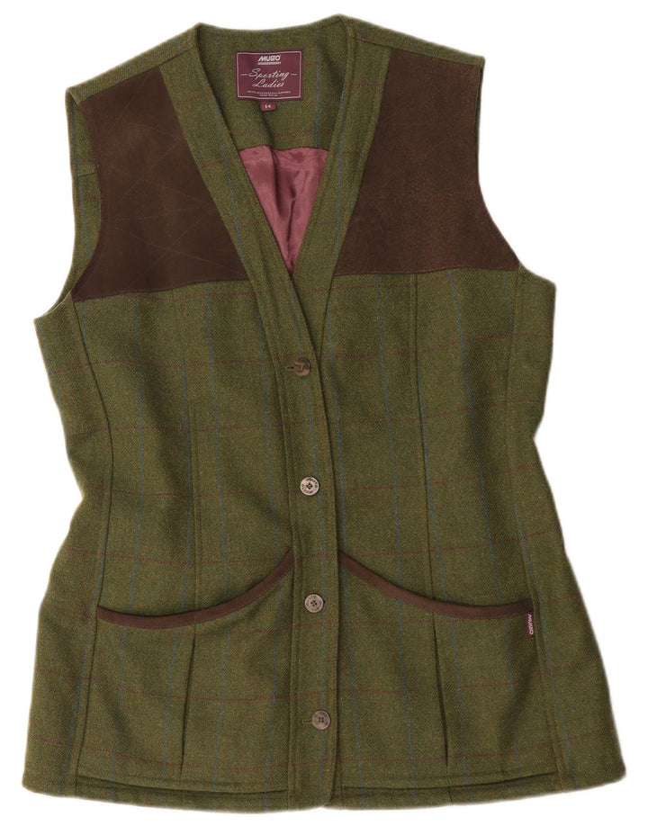 Gilet pentru femei Musto UK 14 Large Khaki Check Wool