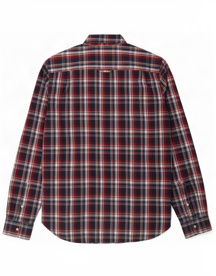 Cămașă de flanel pentru bărbați Superdry, bumbac cu carouri bleumarin mediu