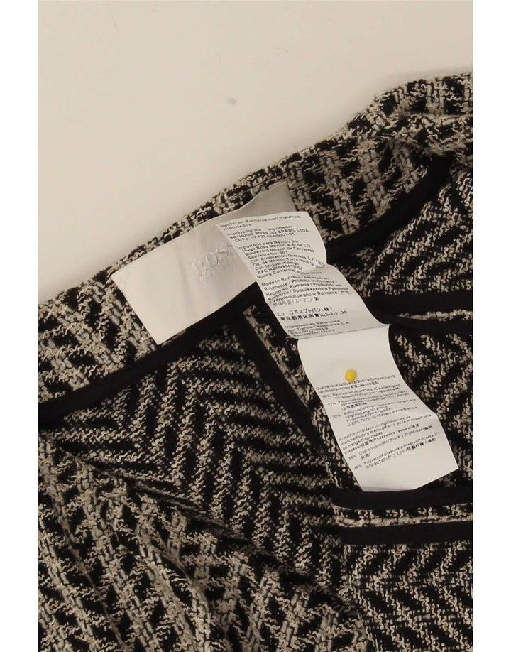 Jachetă Blazer Oversized Open pentru femei Hugo Boss UK 10 Small Negru Geometric
