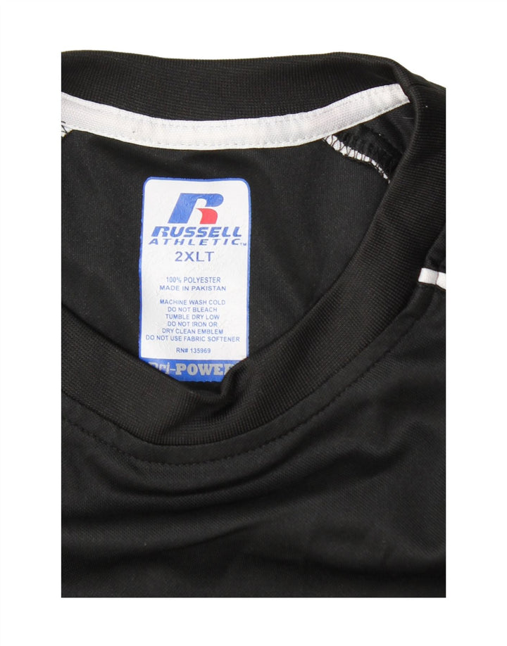 RUSSELL ATHLETIC Tricou Bărbați Top 2XL Negru Poliester Colorblock