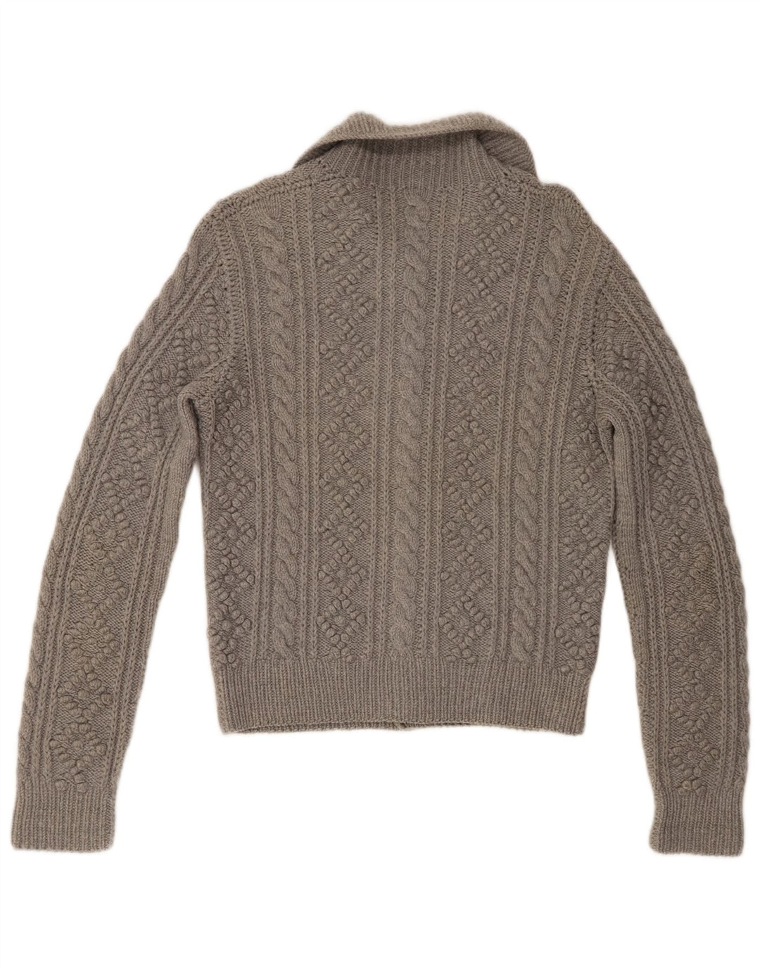Pulover Cardigan Vintage pentru Damă UK 12 Gri Mediu