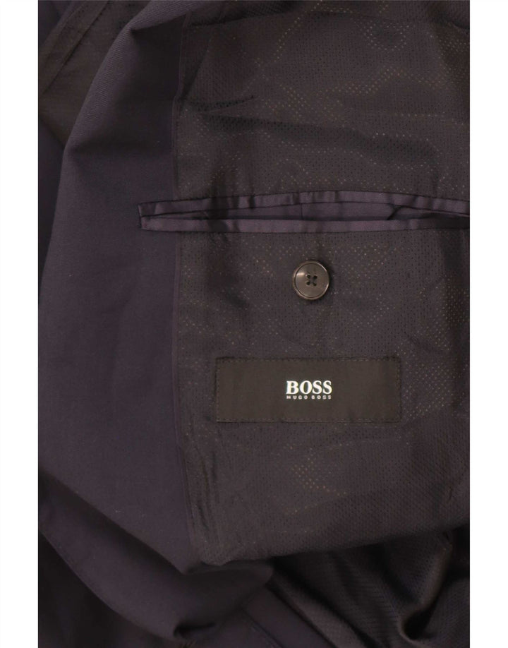 Blazer pentru bărbați Hugo Boss cu 2 nasturi EU 52 XL Lână bleumarin