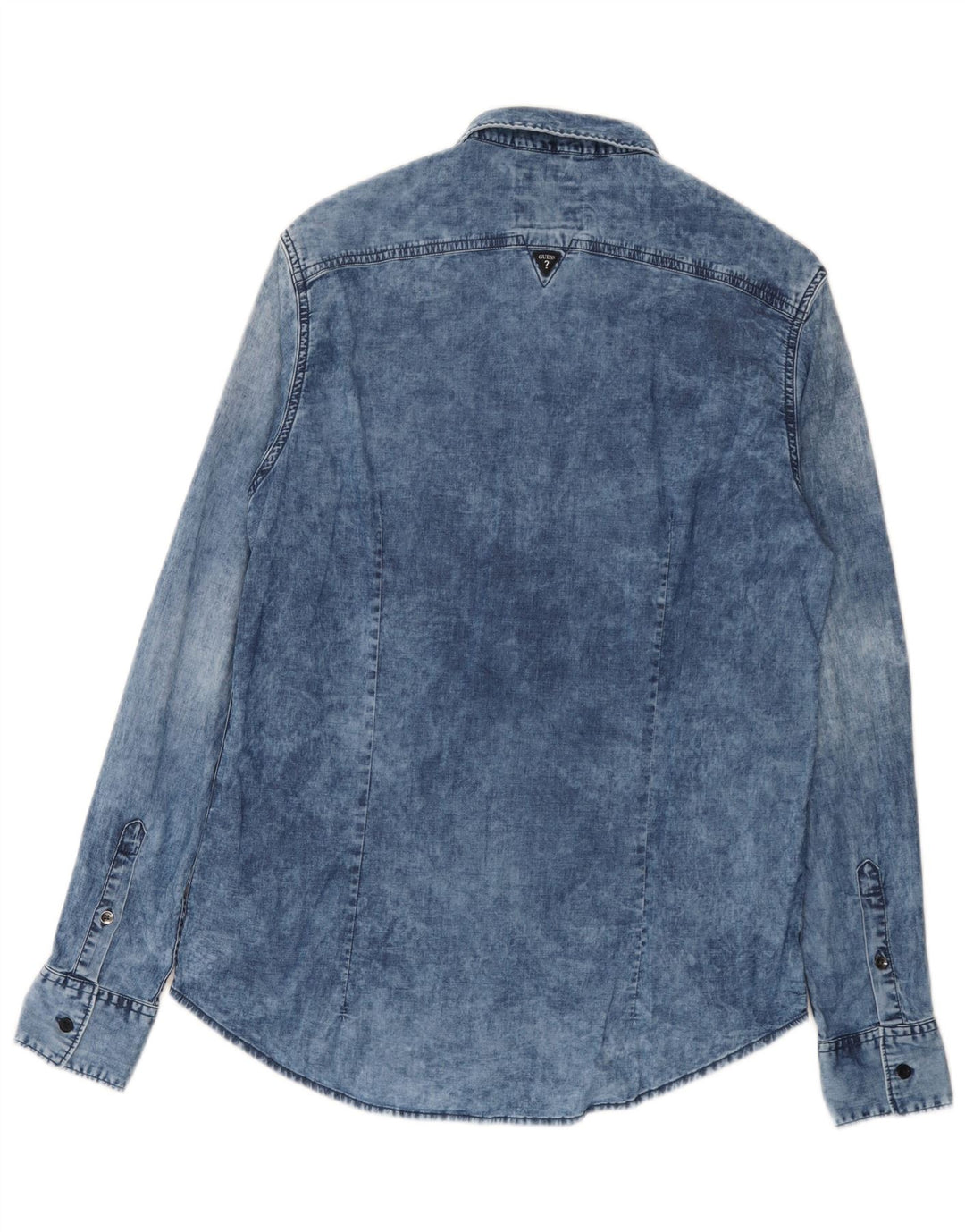Cămașă pentru bărbați Guess Acid Wash Regular Fit denim, bumbac albastru mediu