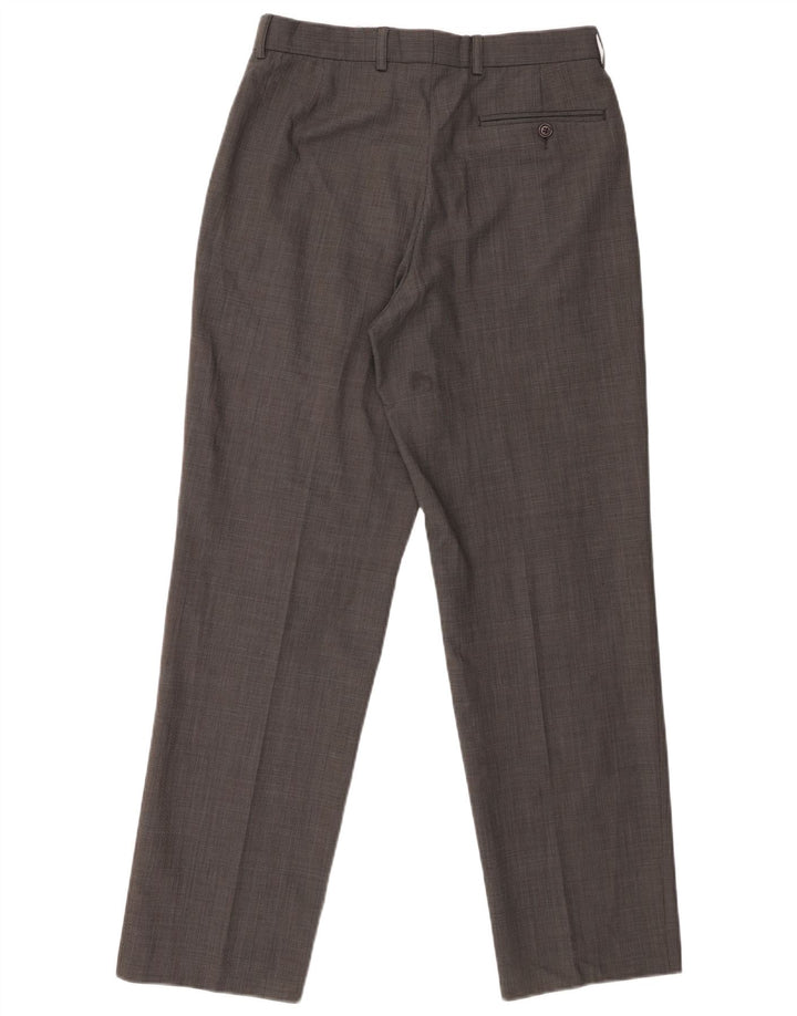 Pantaloni de costum drept bărbați Marks & Spencer L30 L31 picior de găin negru
