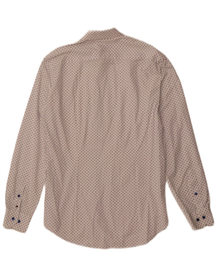 Cămașă croită pentru bărbați TOMMY HILFIGER Mărimea 39 15 1/2 Mediu Alb Geometric