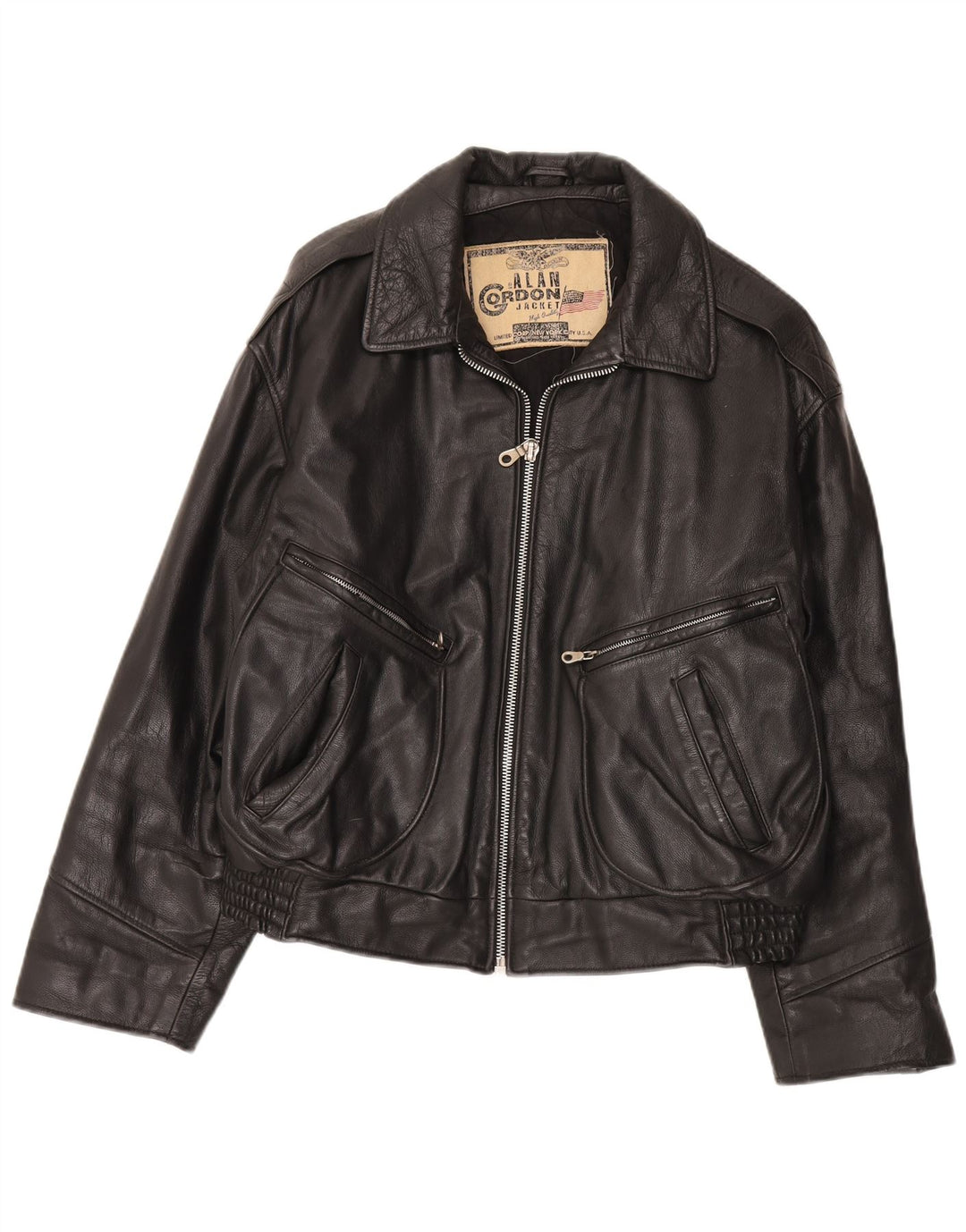 Alan Gordon Bomber din piele pentru bărbați UK 38 Medium Black
