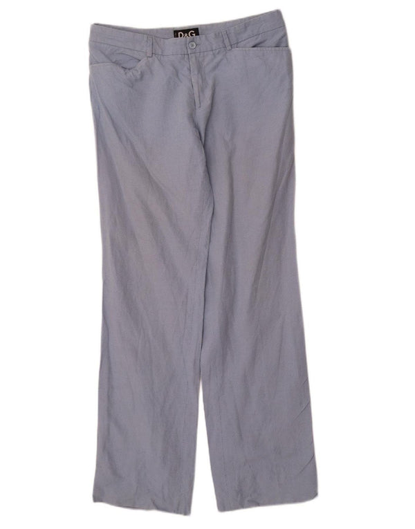 DOLCE & GABBANA Mens Straight Casual Trousers IT 52 XL W38 L34 Blue Cotton