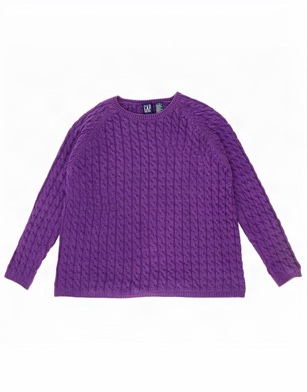 Pulover pentru femei Gap, supradimensionat, cu gât de barca, UK 10, bumbac violet mic