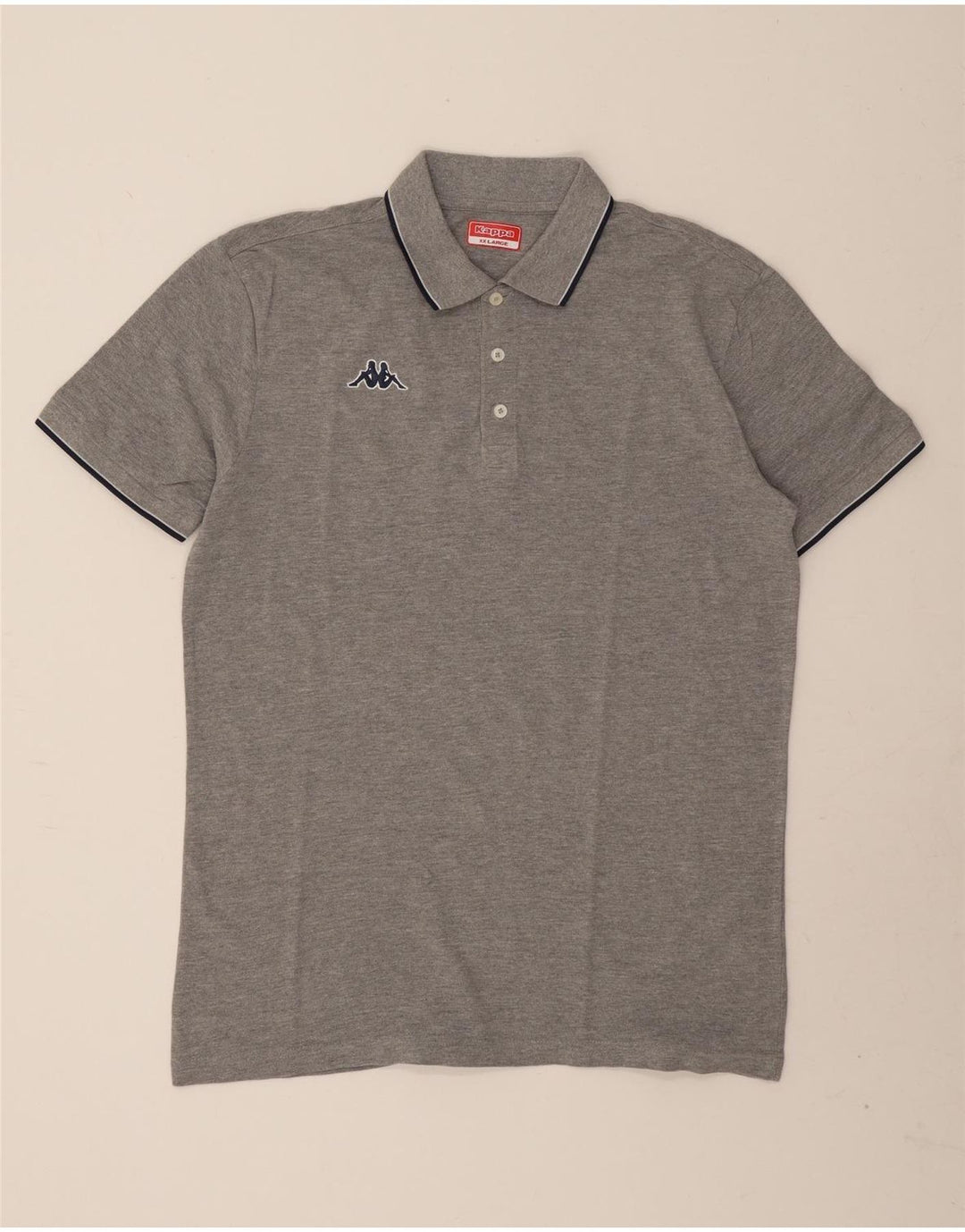 Cămașă polo pentru bărbați Kappa 2XL, bumbac cu pete gri