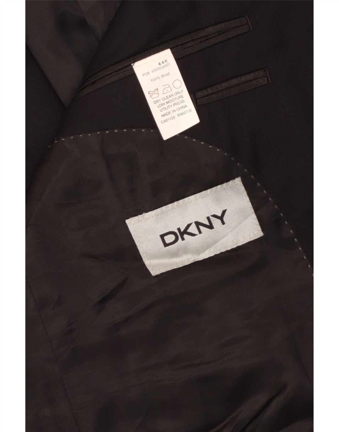 Jachetă Dkny pentru bărbați cu 2 nasturi, UK 44 2XL, lână neagră