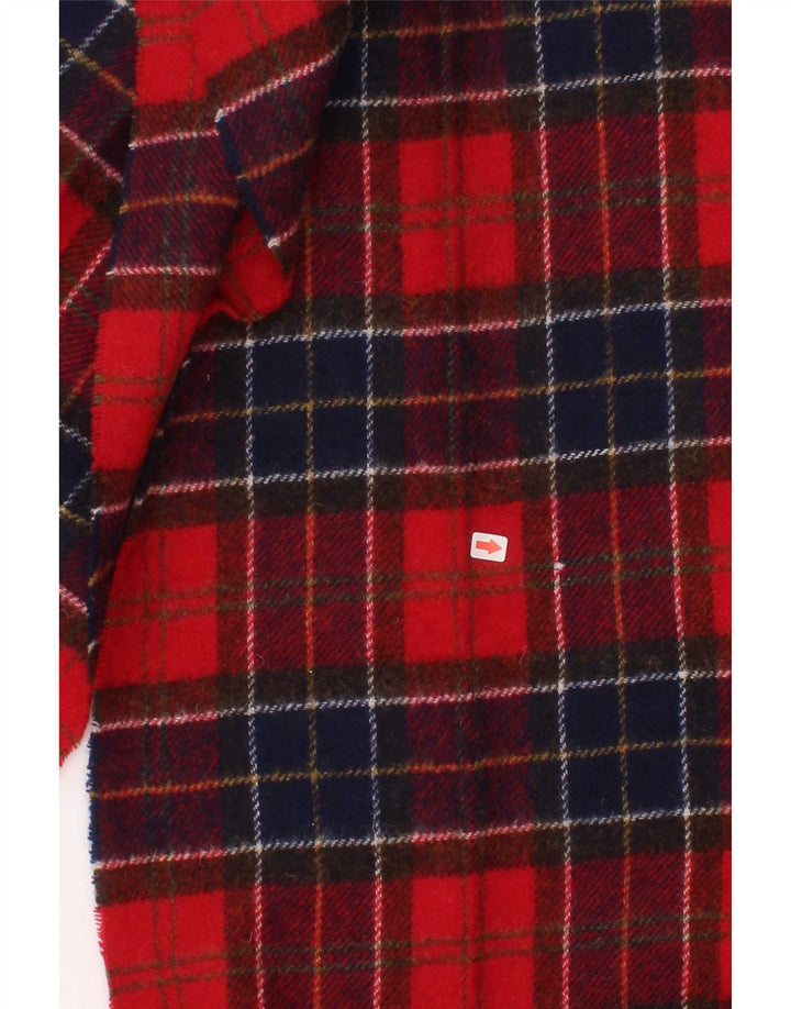 Eșarfă dreptunghiulară pentru bărbați Barbour, mărime unică, lână în carouri roșie, clasică
