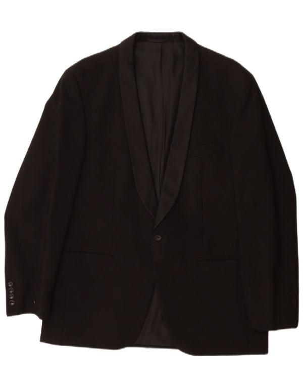 Jachetă vintage pentru bărbați cu 1 nasture EU 50, mare, neagră, lână nouă