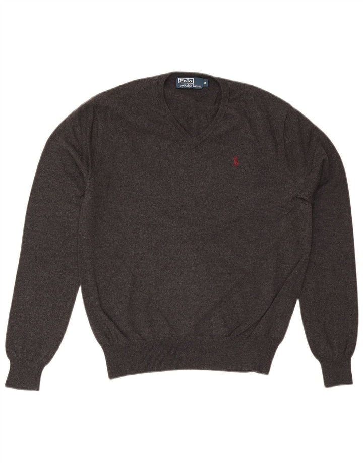 Pulover Polo Ralph Lauren pentru bărbați, cu decolteu în V, lână, gri mediu