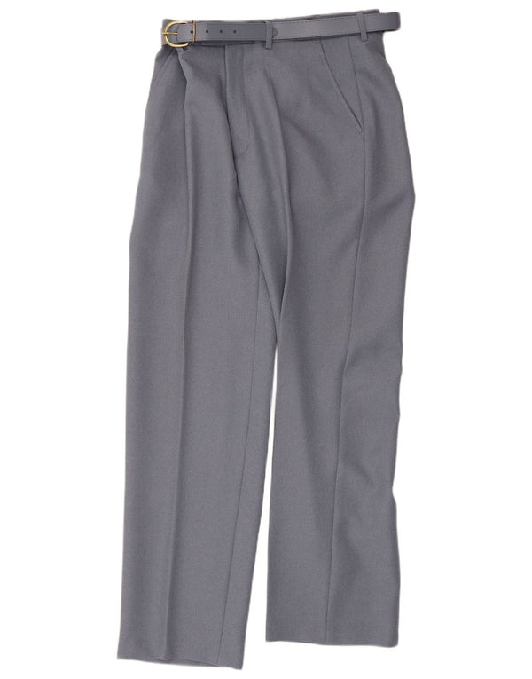 Pantaloni drepți vintage pentru femei L34 L30 Poliester gri