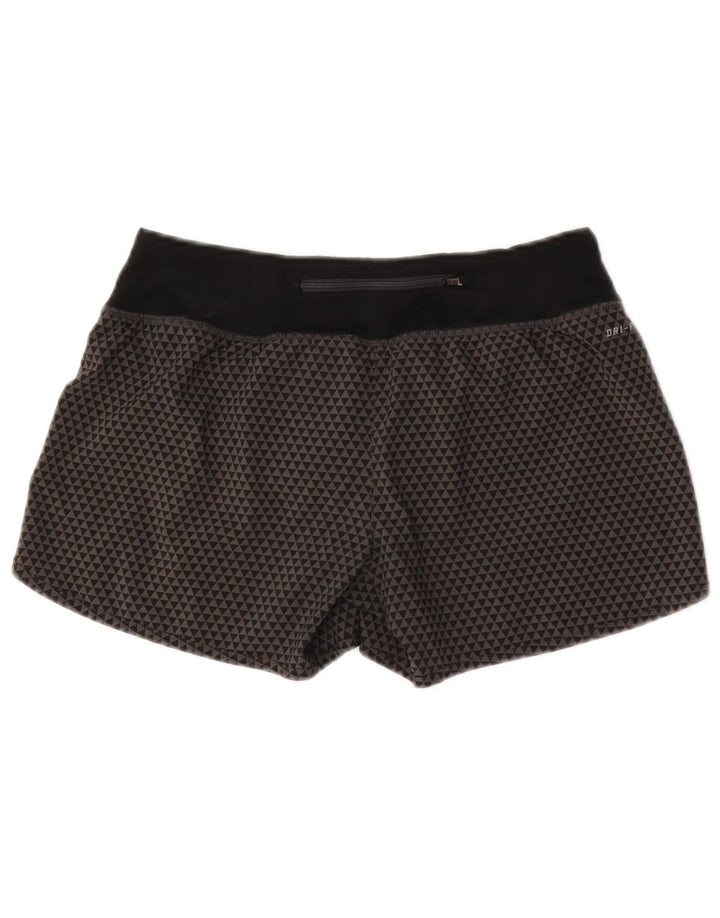Pantaloni scurti sport Nike pentru femei UK 10 Small Gri Geometric Poliester